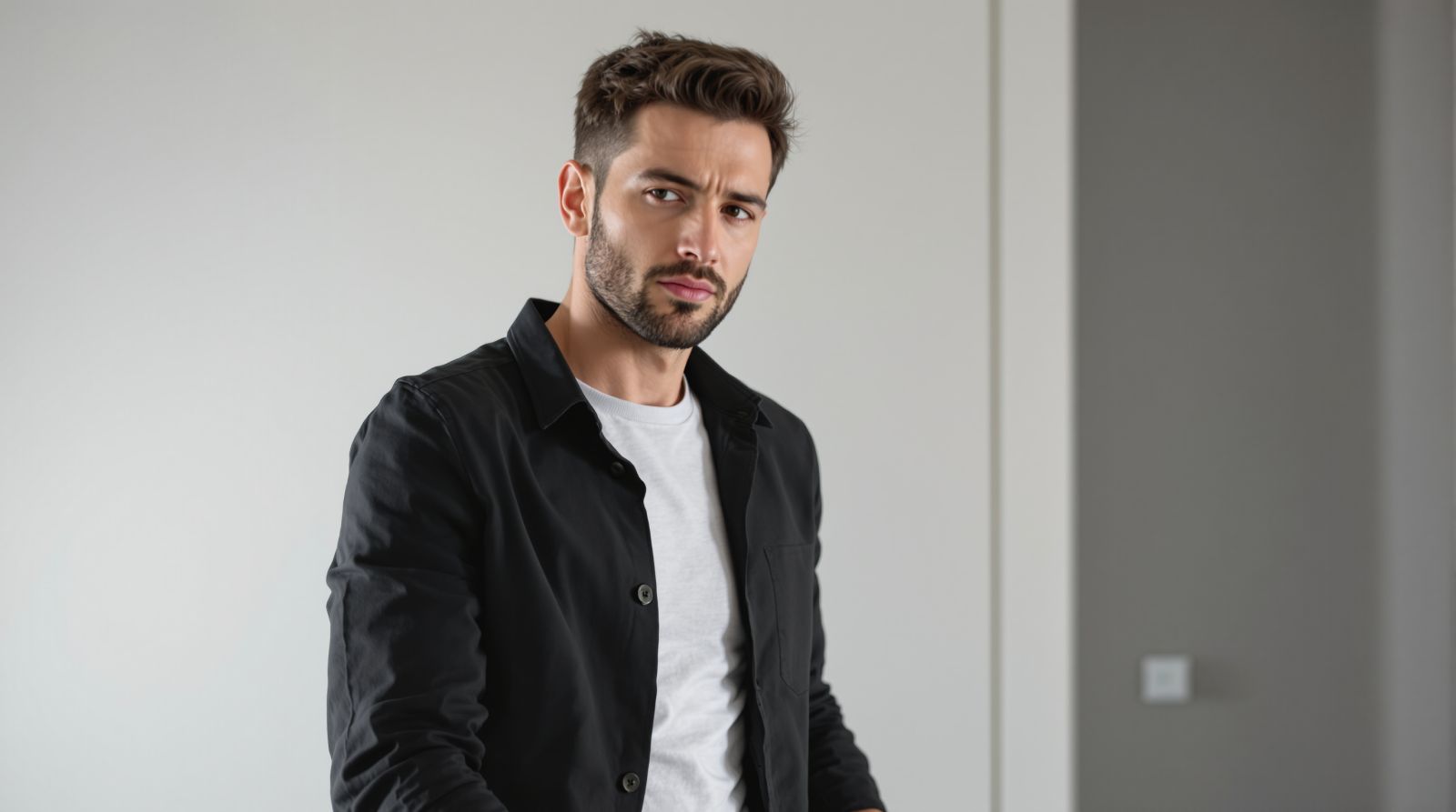 Man avoiding eye contact, showing lack of romantic interest.