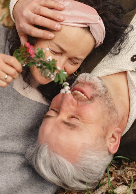 happy couple embracing